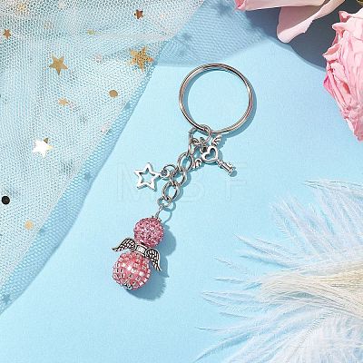 Alloy with Glass Seed Beads Keychain KEYC-MZ00010-03-1