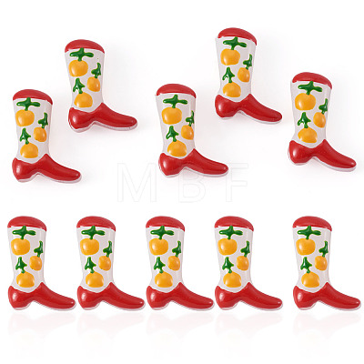5Pcs Boot Baking Paint Glass Enamel  Beads LAMP-TADJ0001-08A-1