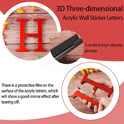 CREATCABIN Acrylic Mirror Wall Stickers Decal DIY-CN0001-13B-H-1