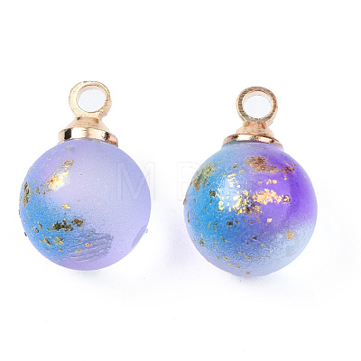 Two Tone Transparent Spray Painted Glass Pendants GLAA-N035-020A-C01-1