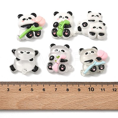 Panda Opaque & Transparent Resin Cabochons RESI-F067-02-1