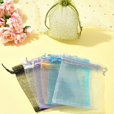 50Pcs Organza Bags Jewellery Storage Pouches Wedding Favour Party Mesh Drawstring Gift OP-FS0001-05B-1