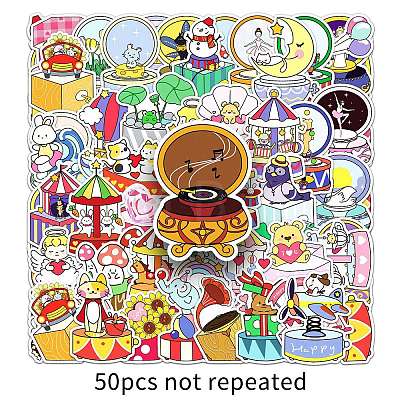 50Pcs PVC Adhesive Waterproof Stickers Self-Adhesive Stickers PW-WG6E8A3-01-1