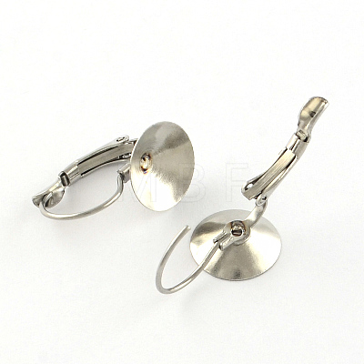 Smooth Surface 304 Stainless Steel Leverback Earring Findings STAS-R063-102-1