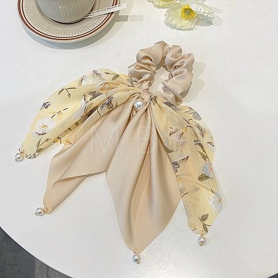 Flower Pattern Polyester Elastic Hair Accessories OHAR-PW0007-16D-1