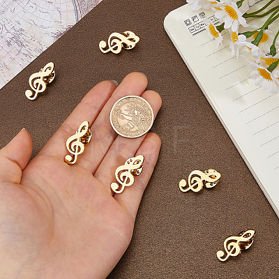 6Pcs Musical Note 304 Stainless Steel Lapel Pin Backs for Backpack Clothes JEWB-FH0003-12G-1
