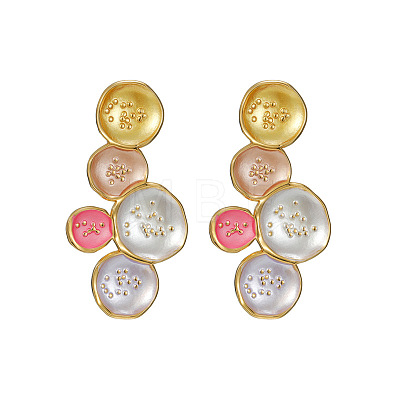 304 Stainless Steel Enamel Stud Earrings WG299BE-01-1