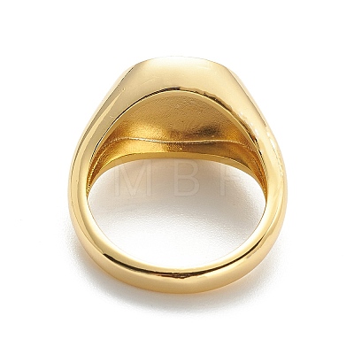 Brass Signet Ring for Women RJEW-E058-01G-08-1