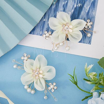 Detachable Cloth Flower Shoe Decoration AJEW-WH0326-76A-1