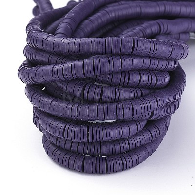 Flat Round Handmade Polymer Clay Beads LS-CLAY-R067-8.0mm-04-1