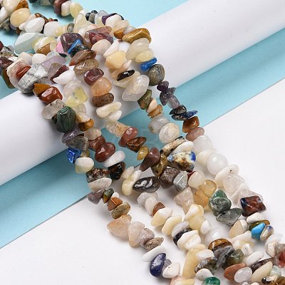 Natural & Synthetic Gemstone Chips Beads Strands G-L154-21-1