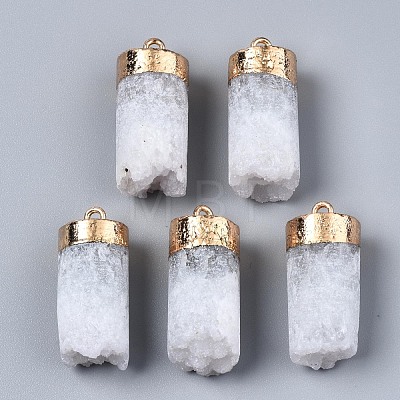 Natural Druzy Agate Pendants G-S359-315-1