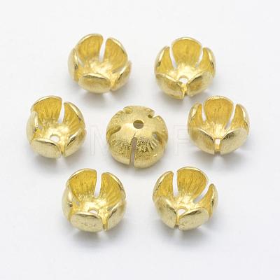 Brass Bead Caps KK-F721-119C-RS-1