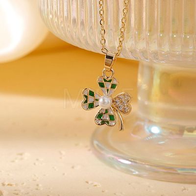 Brass Pave Clear Cubic Zirconia Pendant Necklaces NF0056-1