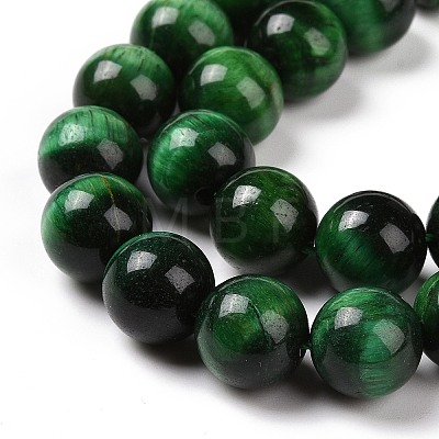 Natural Green Tiger Eye Beads Strands X-G-G099-10mm-6-1