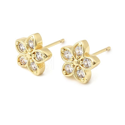 Valentine's Day Brass Micro Pave Clear Cubic Zirconia Stud Earrings EJEW-C186-22G-04-1