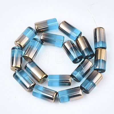 Half Electroplate Glass Beads Strands EGLA-S177-01E-1