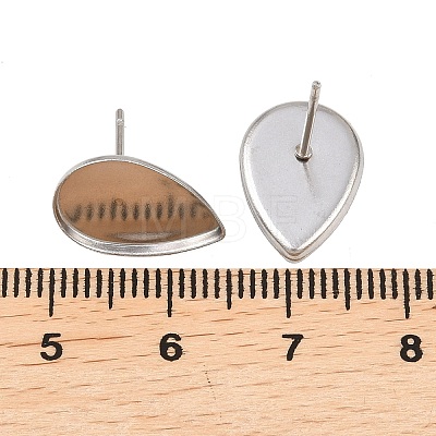 Tarnish Resistant Earring Cabochon Settings 304 Stainless Steel Ear Studs Blank Settings STAS-Q170-13-1