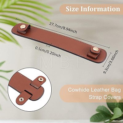 Olycraft 3Pcs 3 Colors Cowhide Leather Bag Strap Covers FIND-OC0002-05-1