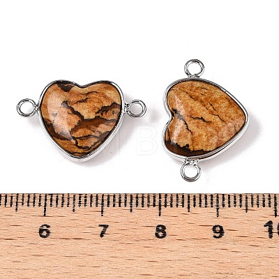 Natural Picasso Jasper Love Heart Pendants G-T138-205J-P-1