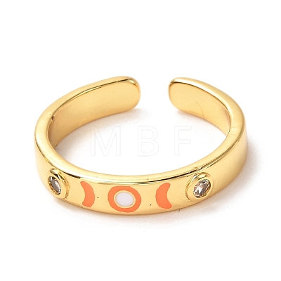 Moon & Sun Golden Enamel Cuff Rings for Women KK-G404-05-1