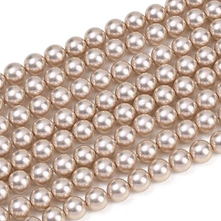 Frosted Glass Pearl Beads Strands GLAA-A044-08A-12-1
