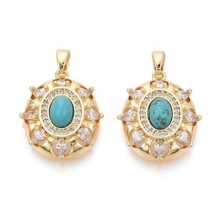 Dyed Synthetic Turquoise Pendants KK-N287-20G-1