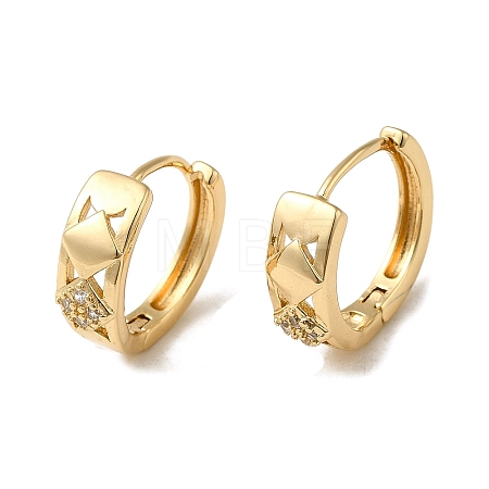 Brass Micro Pave Cubic Zirconia Hoop Earring EJEW-L271-20KCG-09-1
