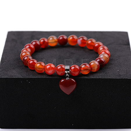 Natural Red Agate Stretch Bracelets ZS4670-5-1
