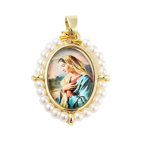 Rack Plating Brass Enamel Pendants KK-C056-07G-02-1