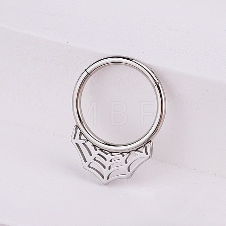 316L Stainless Steel Micro Pave Cubic Zirconia Hoop Nose Rings WG5D603-23-1