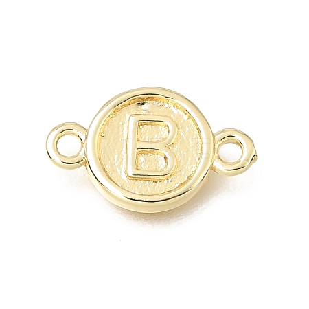 Brass Disc with Initial Links Connector Charms KK-E802-36G-B-1