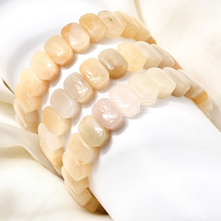 Natural Topaz Jade Beaded Stretch Bracelets for Women Men BJEW-D461-02I-1