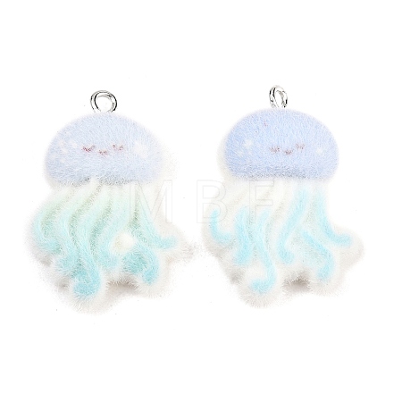 Flocking Opaque Resin Pendants RESI-P053-03D-P-1