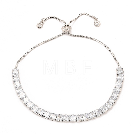 Adjustable Brass Micro Pave Cubic Zirconia Tennis Bracelets BJEW-F416-04P-1