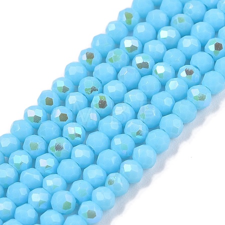 Electroplate Opaque Solid Color Glass Beads Strands EGLA-A044-P1mm-L08-1
