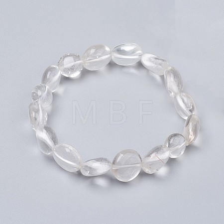 Natural Quartz Crystal Stretch Beaded Bracelets BJEW-K213-C01-1