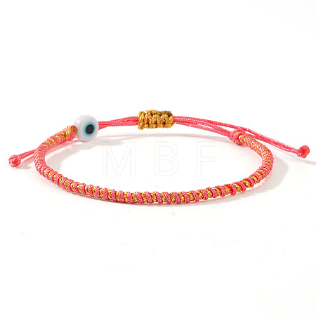 Handmade Porcelain Evil Eye Bead Braided Bracelets SI3080-5-1