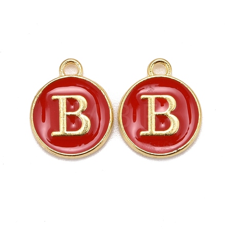 Golden Plated Alloy Enamel Charms ENAM-S118-03B-1