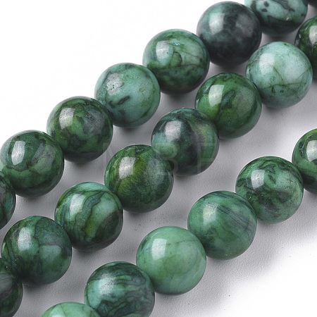 Natural Map Stone Picasso Jasper Beads Strands G-F668-29-8mm-1