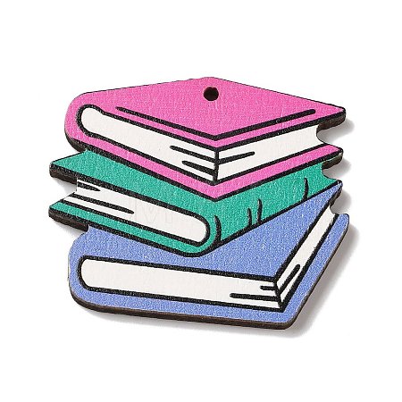 Color Printing Wood Pendants WOOD-S062-02C-1