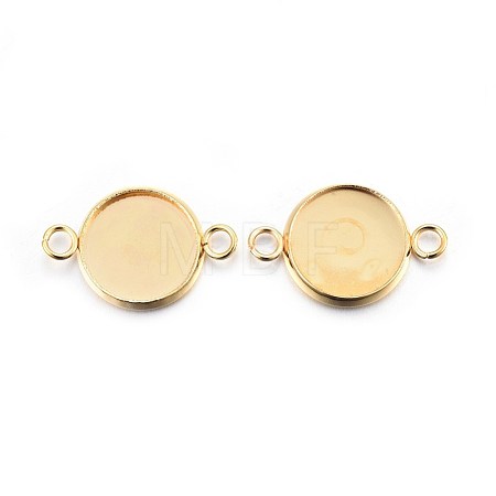 201 Stainless Steel Cabochon Connector Settings X-STAS-F191-15G-D-1