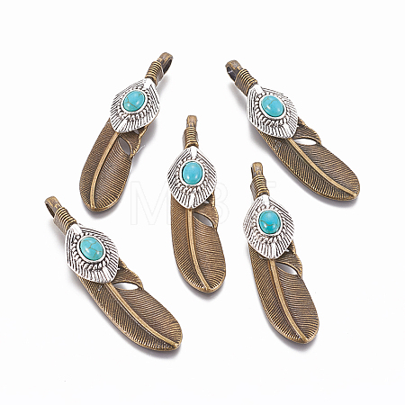 Tibetan Style Alloy Big Pendants TIBEP-G010-01AB-1
