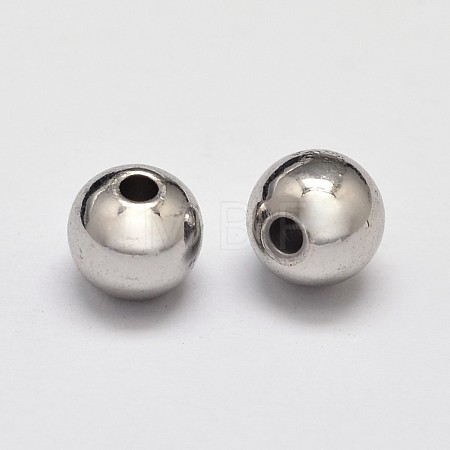 Rack Plating Brass Round Spacer Beads KK-I601-6mm-P-RS-1