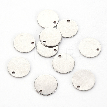 Non-Tarnish 201 Stainless Steel Stamping Blank Tag Pendants X-STAS-T058-12mm-P-1