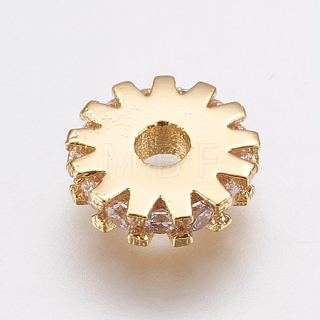 Brass Micro Pave Cubic Zirconia Bead Spacers LS-ZIRC-E143-21G-1
