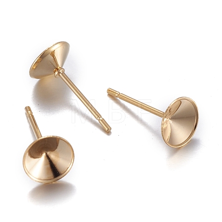 304 Stainless Steel Post Stud Earring Settings X-STAS-L238-082E-G-1