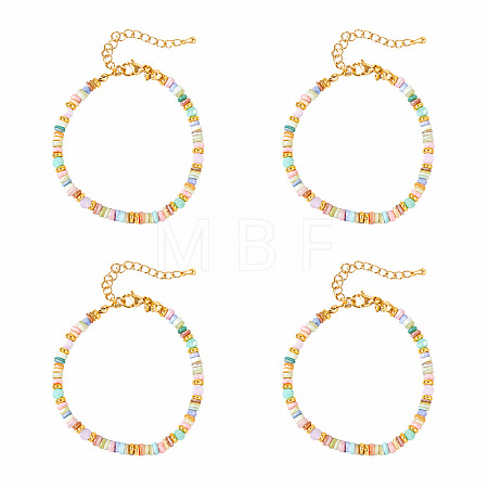 Bohemian Dyed Natural Shell Heishi Beaded Bracelet Sets MF5991-7-1