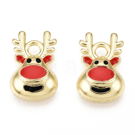 Golden Plated Alloy Enamel Charms ENAM-D040-E01-G-1