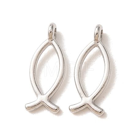 Religious Jewelry Tibetan Style Alloy Jesus Fish/Christian Ichthys Ichthus Pendants TIBEP-3498-P-RS-1